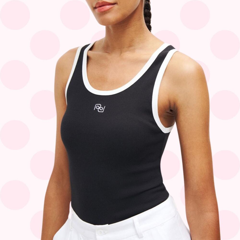 Reformation Erina Knit Tank in black, size large